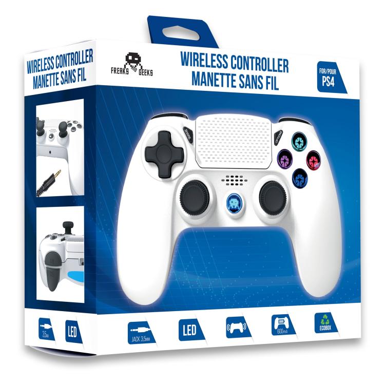 Freaks Controller Ps4 Wireless Con Pulsanti Illuminati Gamepad Senza Filo White