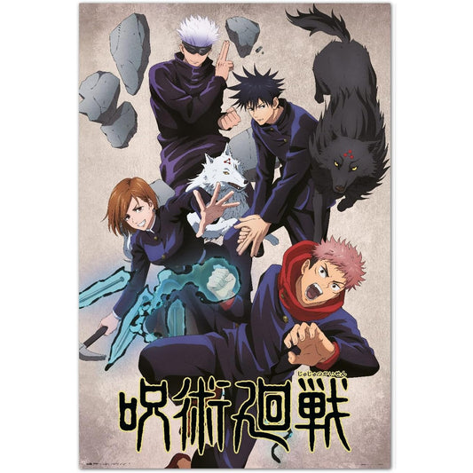 Maxi Poster Jujutsu Kaisen (Jujutsushi) 91x61 cm Arte Incorniciabile Anime Manga da Pub Casa Ufficio Locanda Nerd Gamers