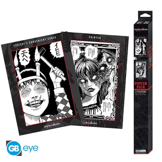 ABYSTYLE (JUNJI ITO) SET 2 CHIBI POSTER: "SOUICHI AND TOMIE" (52X38) "GB EYE"