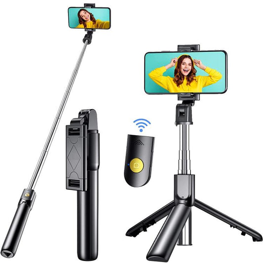 BASTONE SELFIE STICK ASTA TRIPODE TREPPIEDI BLUETOOTH ALLUNGABILE 4in1 360° K07