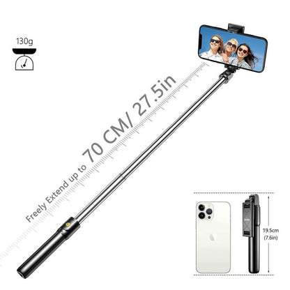 BASTONE SELFIE STICK ASTA TRIPODE TREPPIEDI BLUETOOTH ALLUNGABILE 4in1 360° K07