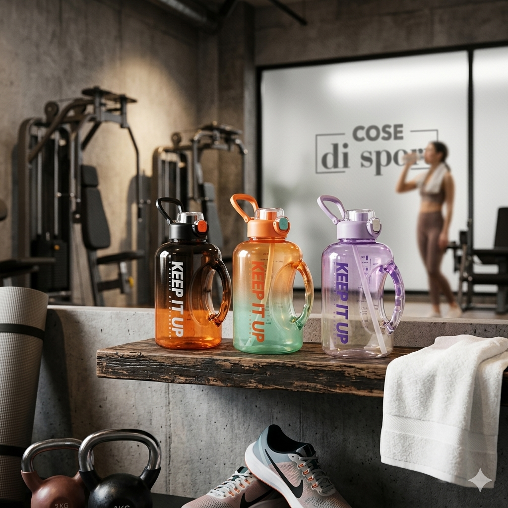 Borraccia 2 Litri con Frasi Motivazionali KEEP IT UP | Borraccia Sportiva Grande Graduata per l'Idratazione Quotidiana, Allenamento, Fitness e Ufficio