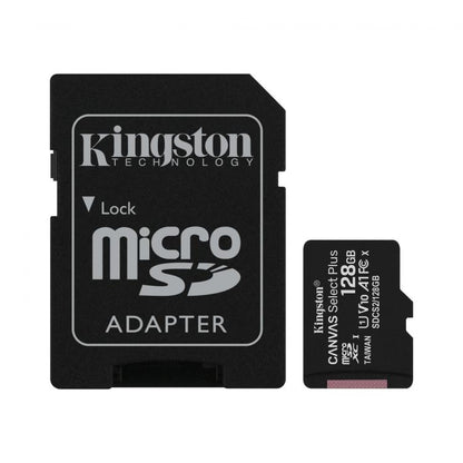 Kingston Micro Sd 128Gb + Adattatore Canvas Plus Sdcs2 32Gb Classe 10 100Mb/S