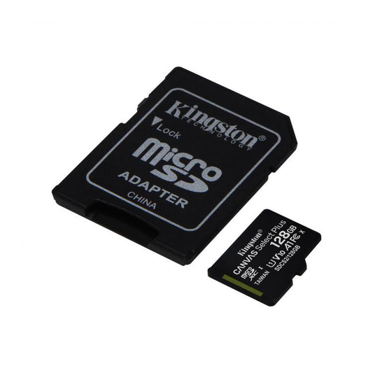 Kingston Micro Sd 128Gb + Adattatore Canvas Plus Sdcs2 32Gb Classe 10 100Mb/S