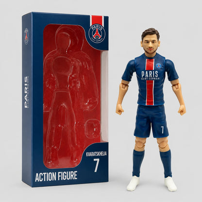 Sockers - Paris Saint-Germain (Kvaratskhelia) PSG Action Figure Football/Calcio Statuetta da Collezione 20cm