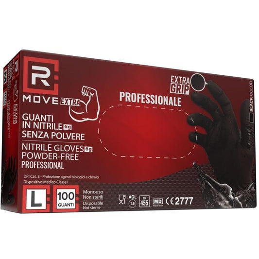 Guanti In Nitrile Monouso 100Pz Ultra Resistenti Lavoro Industria Meccanici Tg.L