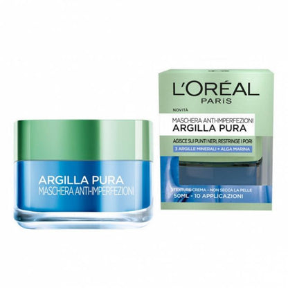 L'Oreal Paris Maschera Viso Argilla Pura Anti-Imperfezioni Naturale Punti Neri