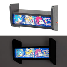Sonic th Hedgehog - Lampada Arcade (GAME ON) USB o Ricaricabile con Mensola da parete per Giochi o Console da Arcade, Luce d'Atmosfera, Regali per giocatori per camera Gaming, accessori per l'installazione di giochi, Gamer Gadget, Merchandise