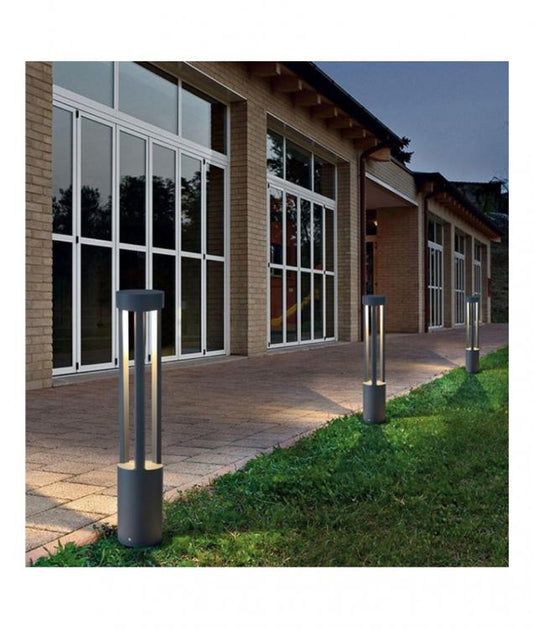 Lampione Giardino Lampada 12W Led Esterno Grigio Lampioncino Luce Naturale Es28