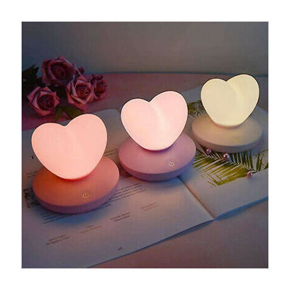 Lampada Notturna Emergenza Led Cuore Tavolo Batterie Usb Luce Notte Per Bambini
