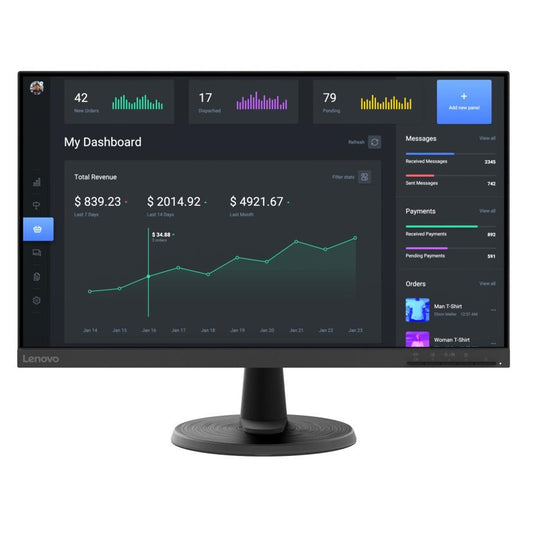 Lenovo Monitor 24" Led Full Hd C24-40 Vga/Hdmi Desktop FreeSync Pc Office 60,5cm