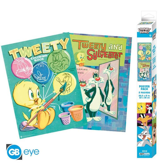 ABYSTYLE (LOONEY TUNES) SET 2 CHIBI POSTER: "TWEETY & SYLEVESTER" (52X38) GB EYE