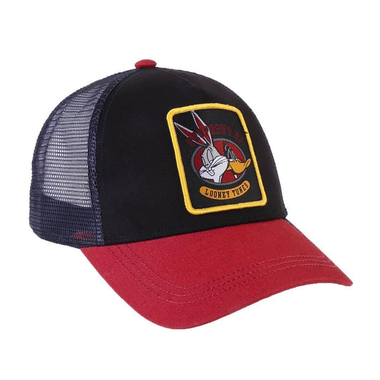 Cerdà - Looney Tunes (Bugs Bunny e Daffy Duck) Ufficiale - Berretto Strapback Cappello Trucker con Visiera Curva Stile Baseball Cap Nero e Rosso