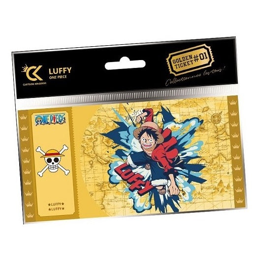 CARTOON KINGDOM - GOLDEN TICKET: ONE PIECE (LUFFY) BIGLIETTO #01 DA COLLEZIONE