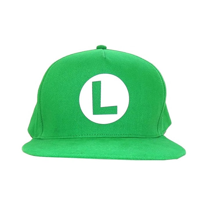 Nintendo - Super Mario (Luigi) Badge Logo Ufficiale Strapback - Berretto Cappello con Visiera Dritta Stile Basketball Basket Cap Verde