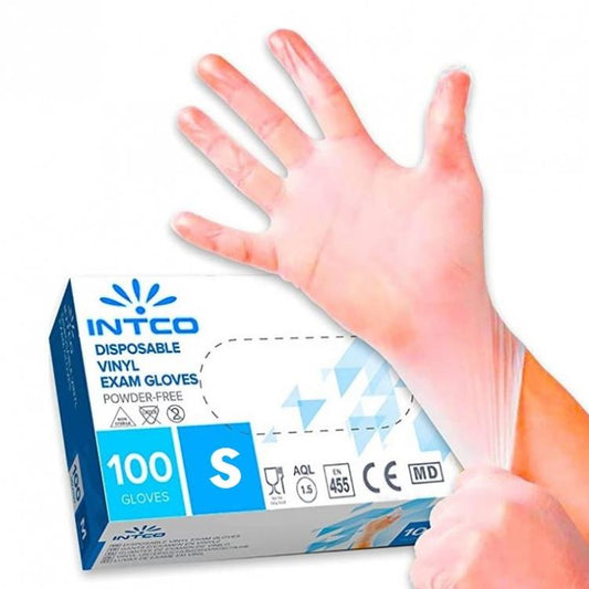 100 GUANTI IN VINILE SENZA POLVERE/LATTICE IPOALLERGENICI TRASPARENTI MONOUSO |S
