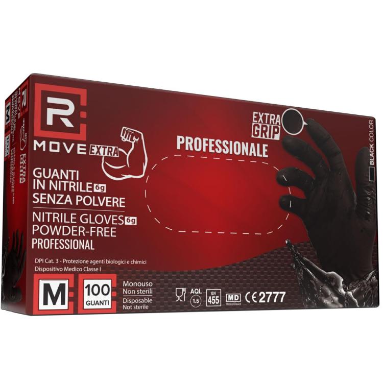 Guanti In Nitrile Monouso 100Pz Ultra Resistenti Lavoro Industria Meccanici Tg.M