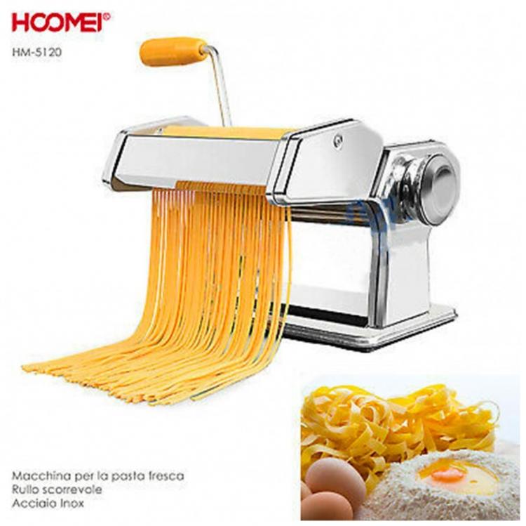 Macchina Per Pasta Fresca Manuale Sfogliatrice Acciaio Inox Rullo 9 Posizioni