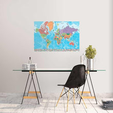 Maxi Poster (Mappamondo Cartina Geografica Gigante) Planisfero con Bandiere del Mondo Editato in Italiano 91x61 cm Incorniciabile da Muro Scuola Ufficio