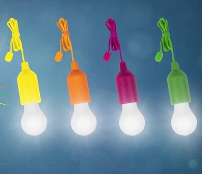 4x LAMPADINA CLICK CORDA LUCE BIANCA LED DA CAMPEGGIO ARMADIO CASA NATALE CATENA