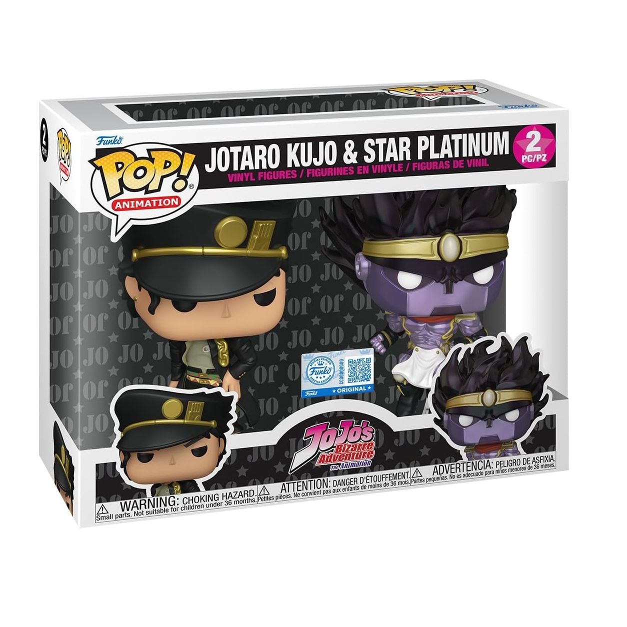 Funko Pop ! Animation - Jojo'S Bizarre Adventure - Jotaro Kujo & Star Platinum 2 Pack Figure 9cm