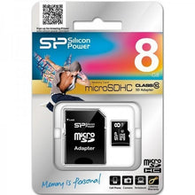 Silicon Power Microsdhc Card 8 Gb Micro Sd Memoria/Adattatore Sp V10 Classe 10