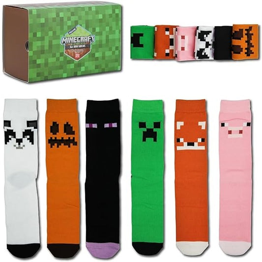 Paladone Minecraft Calzini (6X Odd Socks) 3Paia 36-41 Unisex Gift Box Confezione