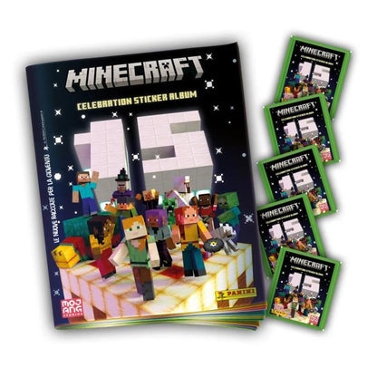 Panini Minecraft Celebration Starter Pack Sticker Album +5 Bustine - 25 Figurine