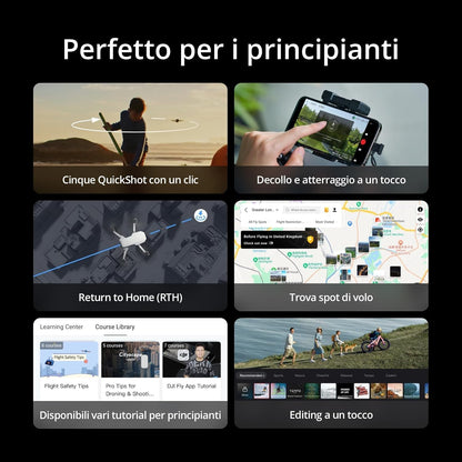 DJI Mini 4K Fly More Combo, Drone per adulti, Fotocamera 4K HD, < 249 g, stabilizzatore 3 assi, trasmissione video 10 km, Return automatico, 3 Batterie per tempo di volo max 93', QuickShots
