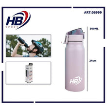 BORRACCIA TERMICA ACCIAIO INOX 500ml BOTTIGLIA THERMOS CON PIPETTA 12-24h BIANCO