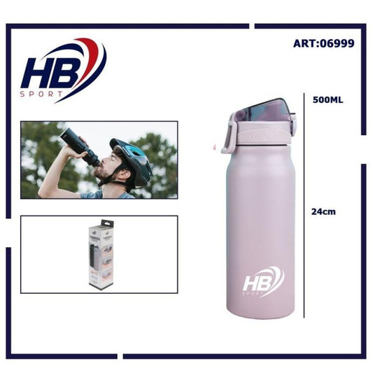 BORRACCIA TERMICA ACCIAIO INOX 500ml BOTTIGLIA THERMOS CON PIPETTA 12-24h BIANCO