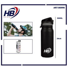 BORRACCIA TERMICA ACCIAIO INOX 500ml BOTTIGLIA THERMOS CON PIPETTA 12-24h NERA