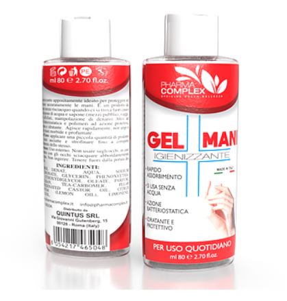 Gel Igienizzante Mani Anti-Germi Pharma Complex 80Ml Antibatterico Con Alcool