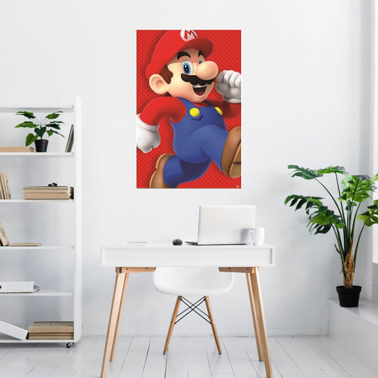 Maxi Poster Super Mario Bros (Run) 91x61 cm Incorniciabile Animation da Cameretta Bambini Nerd Gamers Figura Nintendo