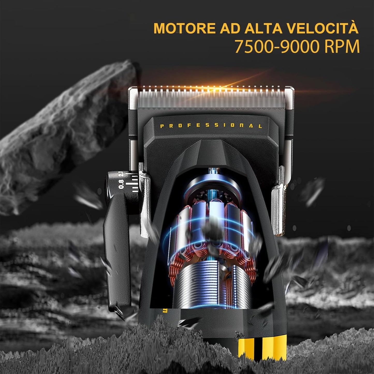 Vgr V-285 Muscular Rasoio Tagliacapelli Professionale 9000 RPM Display LED USB