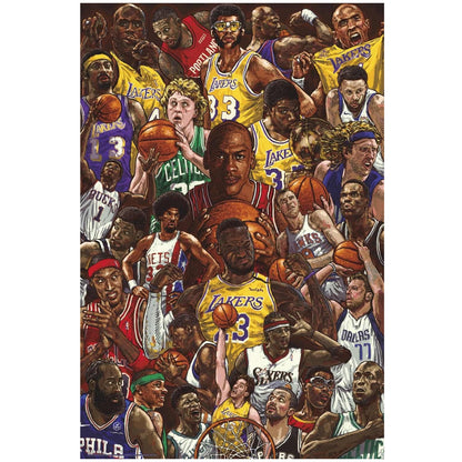 Maxi Poster Sport: Basketball (Superstars) NBA Basket da Parete Incorniciabile 91x61 cm Carta Lucida Licenza Ufficiale
