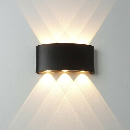 APPLIQUE A PARETE LED NERO 18W LUCE CALDA 3000K INT/ESTERNO UP&DOWN IMPERMEABILE
