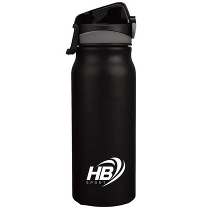 BORRACCIA TERMICA ACCIAIO INOX 500ml BOTTIGLIA THERMOS CON PIPETTA 12-24h NERA