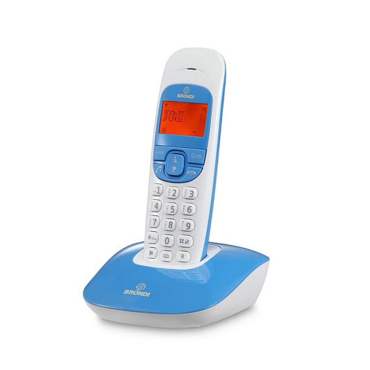 Telefono Cordless Brondi Nice Portatile Senza Fili Batteria Bianco/Blu