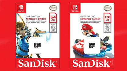 Nintendo Switch Sandisk Microsdxc 128Gb Memoria Micro Sd Scheda Ufficiale Mario