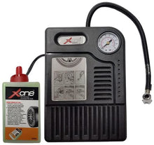 Kit Gonfia e Ripara Forature Gomme Ruote Pneumatici Auto - Liquido + Compressore