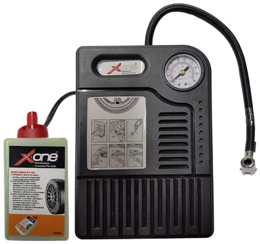 Kit Gonfia E Ripara Forature Gomme Ruote Pneumatici Auto - Liquido + Compressore