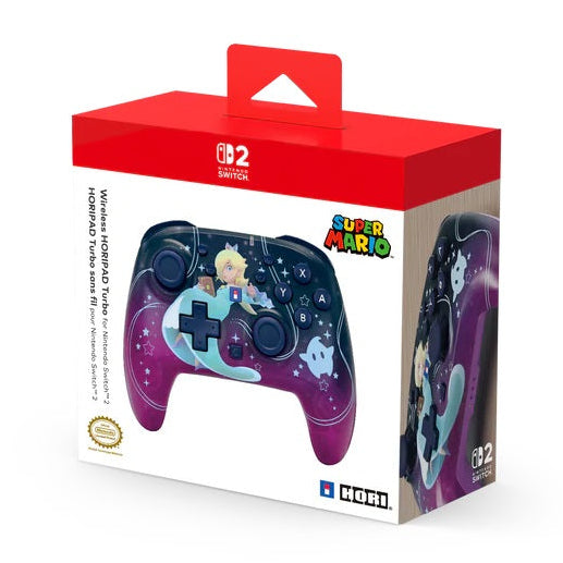 HORI - Wireless HORIPAD Turbo - Super Mario (Rosalina & Luma)  Controller da Gaming Senza Fili per Nintendo Switch 2 Funziona anche con Nintendo Switch/Oled/Lite