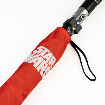 Star Wars Ombrello Premium Manuale con Luci Led Rosso Spada Laser (Darth Vader)