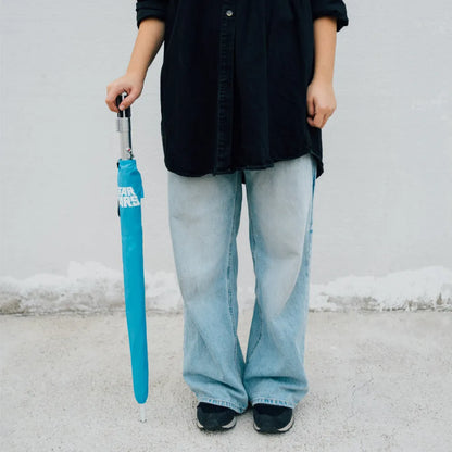 Star Wars Ombrello Premium Manuale con Luci Led Blu Spada Laser (Luke Skywalker)