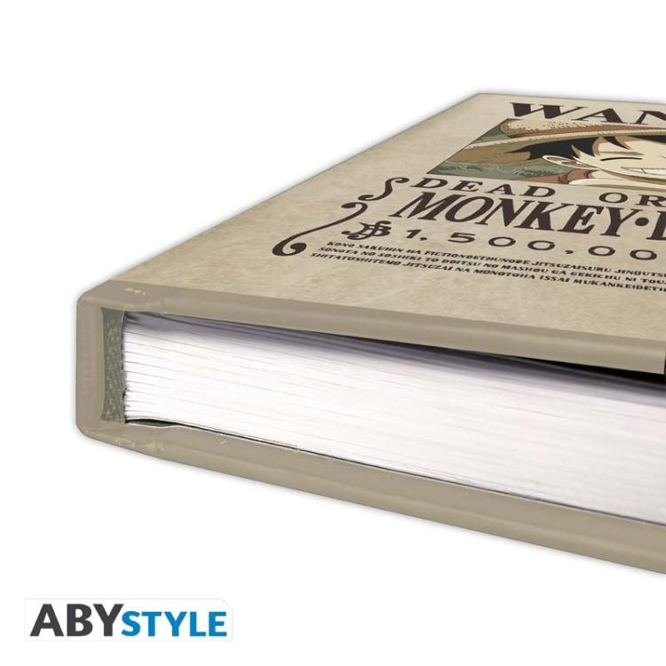 One Piece Taccuino A5 Wanted Monkey D.Luffy Abystyle Collezione Notebook Op