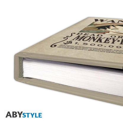 One Piece Taccuino A5 Wanted Monkey D.Luffy Abystyle Collezione Notebook Op