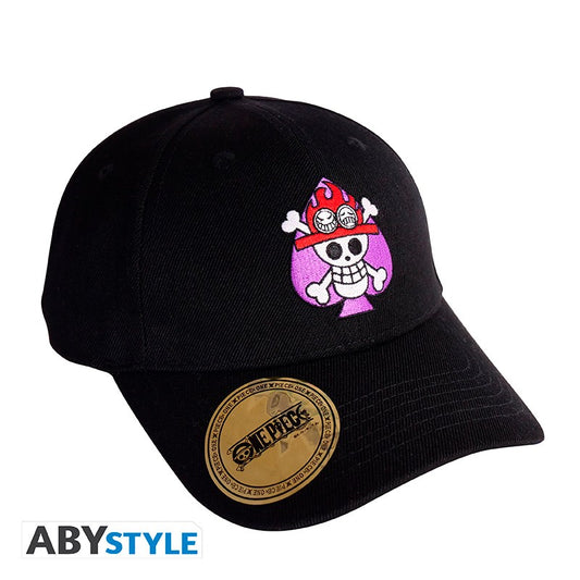 ABYSTYLE - ONE PIECE Cap Ace's Skull - Berretto Cappello con Visiera Curva Stile Baseball Cap