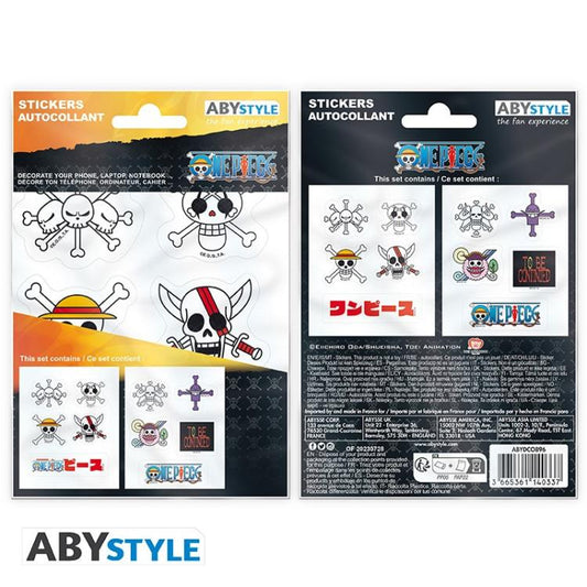 ABYSTYLE ONE PIECE - STICKERS ADESIVI 16X11CM / 2 FOGLI LUFFY: "EMPERORS SKULLS"