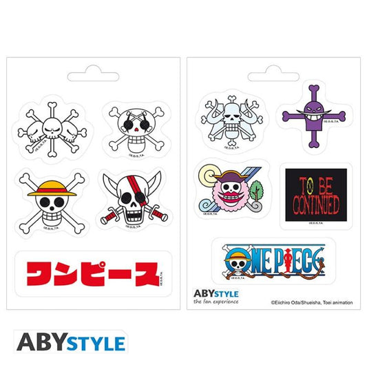 ABYSTYLE ONE PIECE - STICKERS ADESIVI 16X11CM / 2 FOGLI LUFFY: "EMPERORS SKULLS"